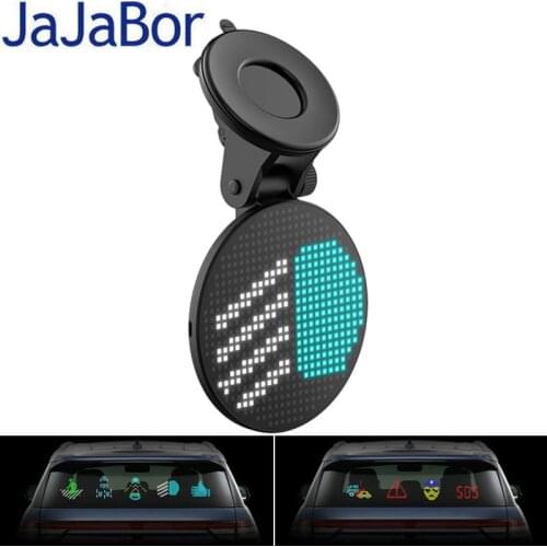 JaJaBor Bluetooth 5.0 Car Kit Car Rear Window Car Bluetooth Expression Display LED RGB Display Support Mobile Phone APP Control