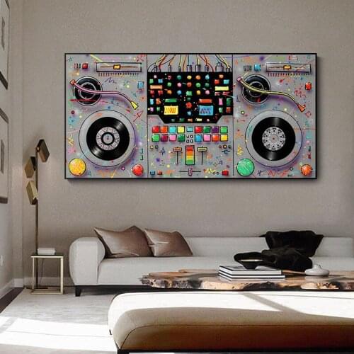 Colorful Abstract Canvas Prints Wall Art Oil Painting Music Instrument Art Painting Wall Decor Pictures For Living Room