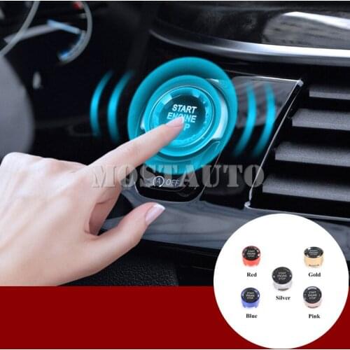 5 Color Center Console Engine Start Stop Button Cover For BMW 1 2 3 4 5 7 Series 1pcs Car Accessories Interior Car Decor