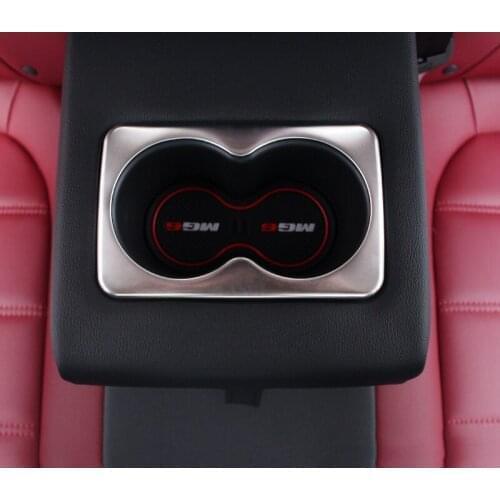 Lsrtw2017 Stainless Steel Car Interior Water Cup Slot Frame Trims for Mg Mg6 2020 2021 Carbon Fiber Accessories Auto