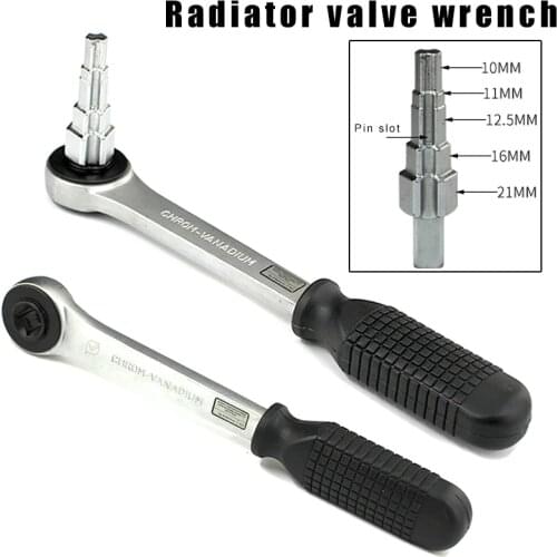 Radiator Spanner Hand Tool Radiator Stepped Wrench+Ratchet Carbon Steel Tools FP8
