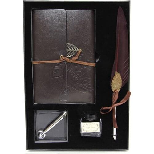 Divit Ink Pot Notebook And Hairy Pen Set Dark Brown