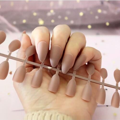 Fashion Nail Extension False Nail Tips Swatches Nail Accessories Solid Color Manicure Display Nails Art Decor 24Pcs Fake Nails
