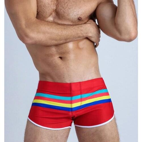 2021 New Mens Sexy Low Waist Swimwear Swim Shorts Beach Swimming Trunks Men Briefs Swimming Pool Surf Shorts Bathing Suit