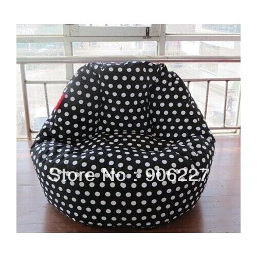 EXTRA LARGE SIZE !! black dots beanbag chair, deluxe bean bag lounge - free shipping