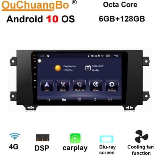 Ouchuangbo android 10.0 for 9 inch MG6 MG 6 GPS navigation audio player radio 8 core 6GB RAM 128GB ROM