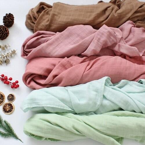 120X120 Muslin Bamboo Baby Wrap Swaddle High Quality Organic Cotton Baby Solid Print Swaddle Blankets Newborn Sutff Accessories