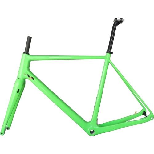 Flat mount gravel Disc brake BSA 58cm size 100X12 mm fork custom paint carbon fiber cyclocross bicycle frame GR029