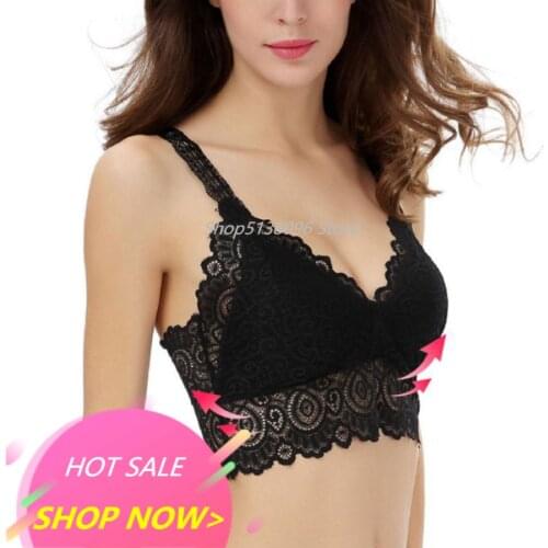 Sexy Women Floral Lace Crochet Bralette Bralet Bra Bustier Crop Top Cami Padded Tank Top White Black