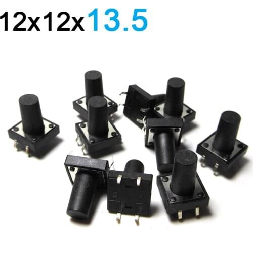 12*12*13.5MM Touch Switch 4 Foot Micro Key Push Button Switch 12x12x13.5 Copper Spare Parts 10pcs/lot