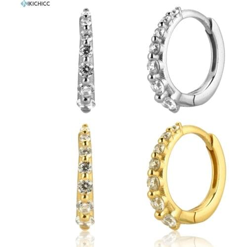 ANDYWEN 925 Sterling Silver Clear Zircon CZ Huggies 2020 Rock Punk Hoops Fashion Jewelry Piercing Ohrringe Pendientes Jewels