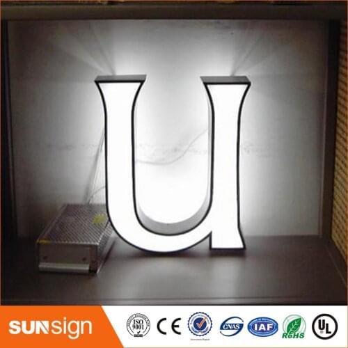 High Brightness led frontlit letter sign, frontlit channel letter, stainless steel side