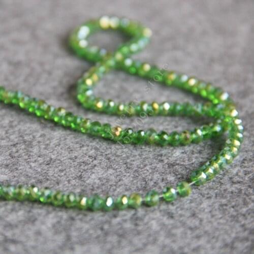 T8220 Charming 3X4mm Faceted Green AB+ colorful glass Crystal beads!Fit For Making Bracelet&Necklace DIY Jewelry wholesale