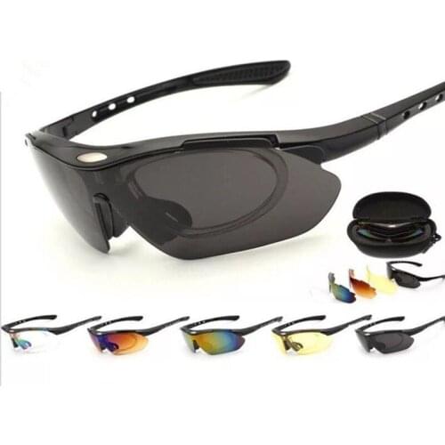 Tactical TR90 Polarized Sports Men Sunglasses Road Cycling Glasses Mountain Bike Bicycle Riding Protection Goggles Eyewear 5 Len