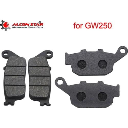 Alconstar- for Suzuki GW250 2015 2016 Motorcycle Brake Pad Front and Rear Brake Pad Disc 2 Pairs Motocross Brake Pad Set Racing