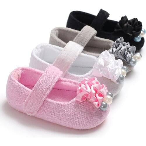 Spring and Autumn 0-1 years old female baby flower princess shoes soft bottom shoes non-slip baby toddler shoes
