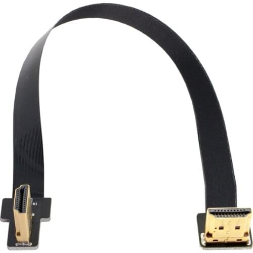 Xwai HDMI Type A Male to Male HDTV FPC Flat Cable for FPV HDTV Multicopter Aerial Photography Dual 90 Degree Right-Up Angled