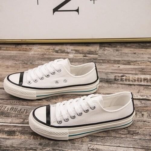 2019 Autumn New Style Women Vulcanized Solid Shoes Sneakers Ladies Lace-up Casual Shoes Breathable Walking Canvas Shoes R5-89