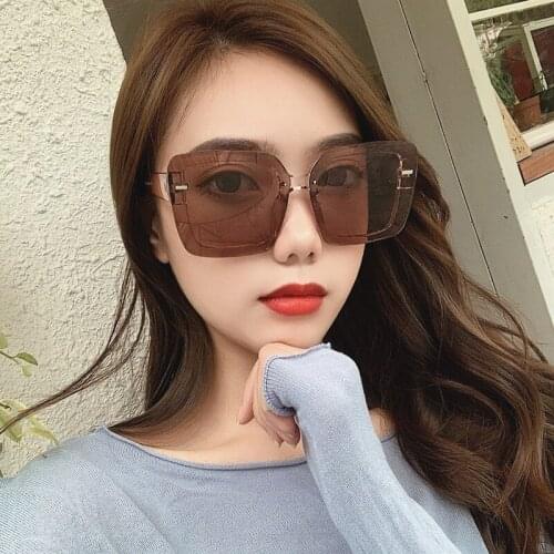 Women Sunglasses 2020 Luxury Brand Brown Square Sun Glasses Green Frame Female Male Eyeglasses Vintage Girl Oversize Glasses