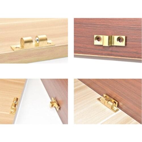 1Set Door Lock Door Touch Latch Cabinets Interlock Switch Chassis Cabinet Locker Brass Door Buckle With Screws Furniture Fitting