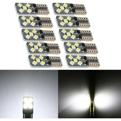 10PCS Canbus White T10 W5W LED 3030 Chip Car lamps Turn Signal License Plate Light Trunk Lamp Clearance Lights Reading Lamp