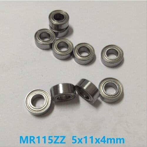 100pcs/lot MR115 ZZ MR115ZZ MR115Z 5x11x4 mm Miniature deep groove Ball Bearing 5*11*4mm