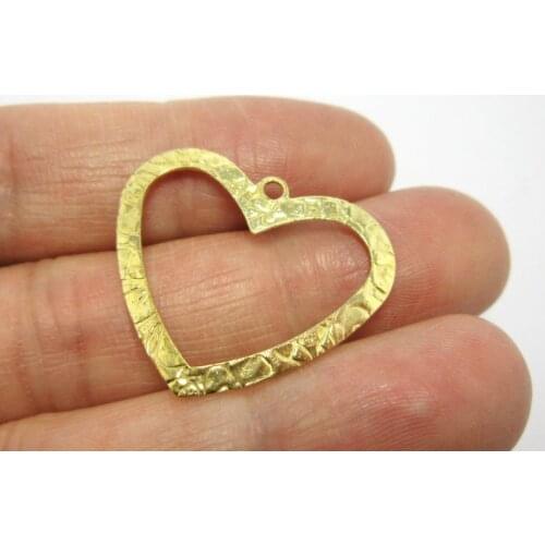 Brass charms 28x24mm Heart Raw brass earrings pendant -20pcs R783