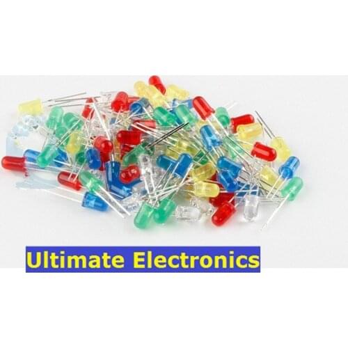 200pcs Round Top F5 5MM DIP LED lights emerald green red white blue yellow green 2Pin colorful
