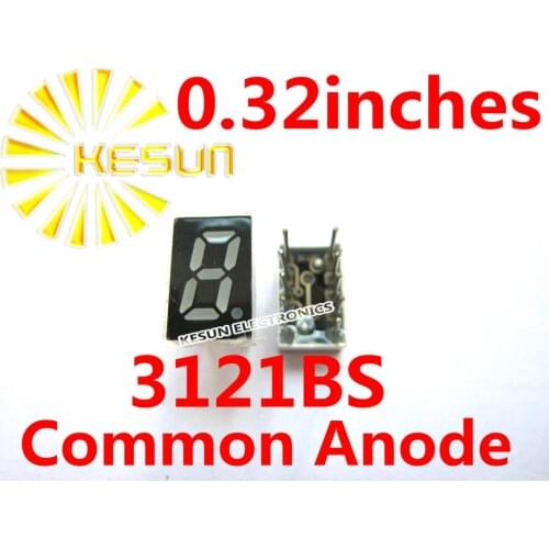 200PCS x 0.32 inches Red 3121BS 3121AS Common Anode/Cathode Single Digital Tube LED Display Module