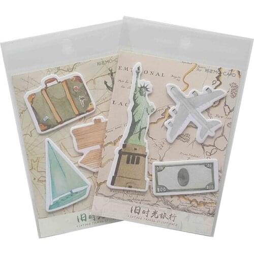 30packs/lot HANDMADE Old time travel series Ntimes stickers Sticky Notes Memo Pad stationery wholesale