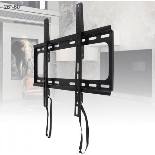 45KG 1.5mm Cold Ligation Board 26 -60 Inch TV Wall Mount Bracket Flat Panel TV Frame with Pull Rope for LCD LED Monitor Flat Pan