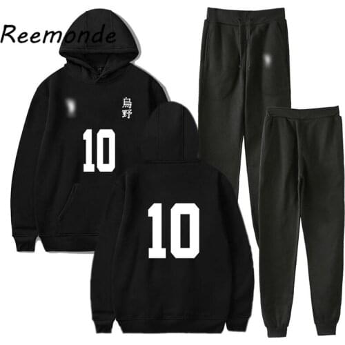 Anime Haikyuu Cosplay Costumes Hinata Shoyo Hoodies Sweatshirts Tobio Kageyama Shirt Pants Casual Suit Womens Sport Suit Outfit