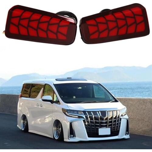 Car Multi-Function LED Rear Fog Lamp Auto Brake Light Turn Signal Reflector for Toyota Vellfire 2016-2018 ALPHARD
