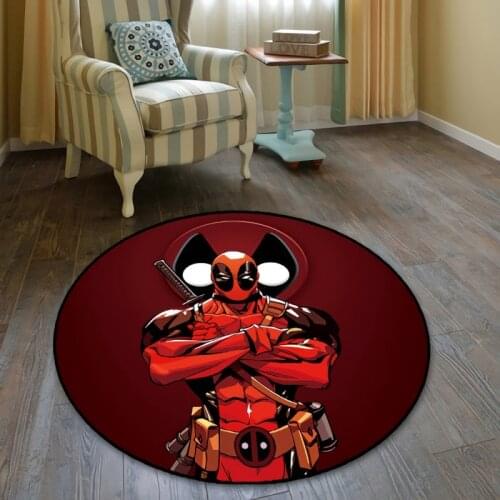 Disney Round Baby Playmat 120cm Dead Pool Large Area Rug for Bedroom Baby Activity Center Rug Carpet Knitting Floor Mat
