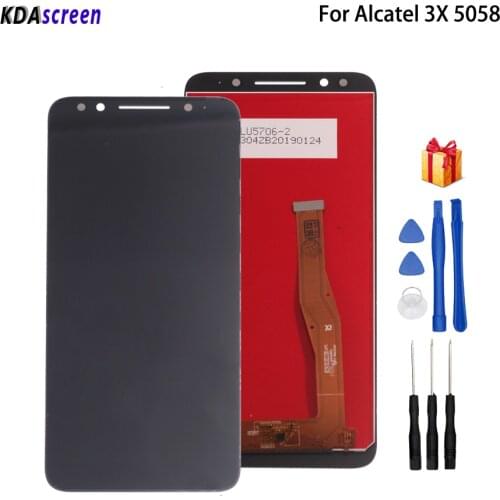 For Alcatel 5058i LCD Display Touch Screen Digitizer Assembly For Alcatel 3X 5058 5058A 5058Y Screen LCD Display Phone Parts