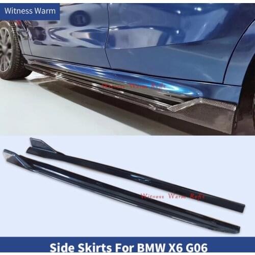For X6 G06 Side Skirt Extensions Carbon Fiber/FRP Side Skirts Apron Lip for BMW X6 G06 2019 2020 2021