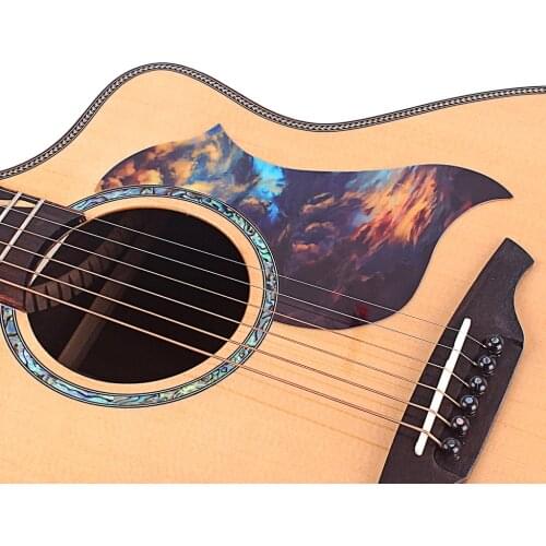 Guitar Pickguard Pick Guard Wooden for 40 inch 41 inch Acoustic Guitars Celluloid/PVC with Decorative Pattern