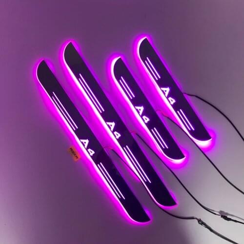 Infrared Sensor Control Led Door Sill Plate Strip Welcome Light Threshold Guard Protectors for Audi A4