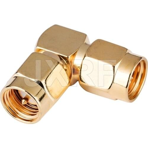 JXRF Coaxial Adapter SMA Right Angle Adapter SMA Male to SMA Male Connector 90 Degree Elbow