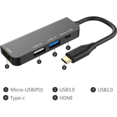 4 in 1 Type-c Hub 4K 1080p Type c to HDMI/Micro USB/USB 3.0/USB 2.0 HDMI Switch Adapter to HDMI USB Switcher
