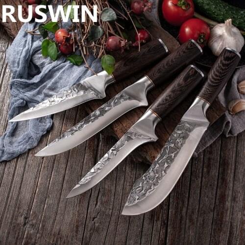 Forged Boning Knife Stainless Steel Fishing Knife Kitchen Bone Meat Fish Sushi Knife Fruit Vegetables Cutting Buther Knife Cover