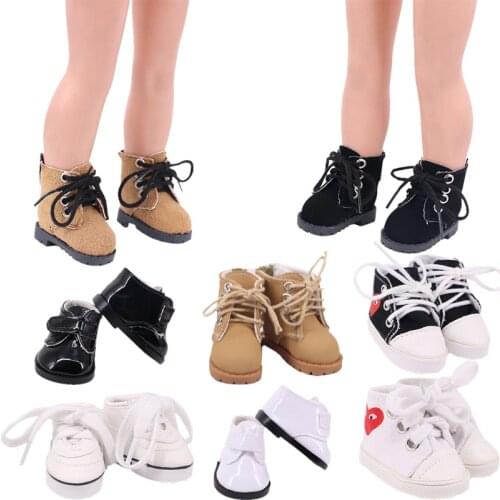 Doll Shoes For 14 Inch/36 cm Girl Doll Leather Shoes Frosted Leather Shoes With Shoelace A Good Gift For Our Generation