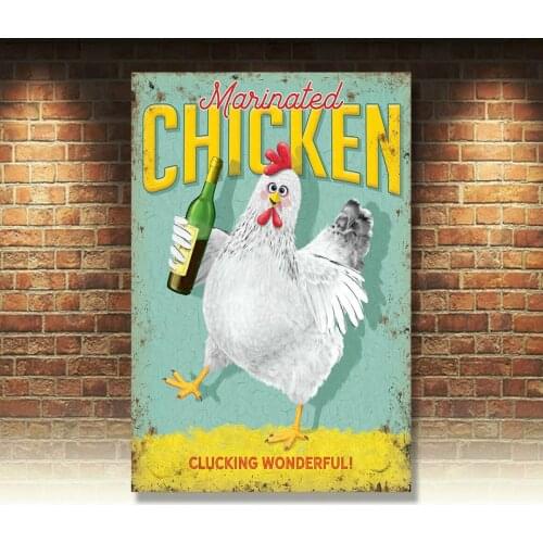 Marinated Chicken Vino Wine Bottle Drunk Humourous Fridge Magnet