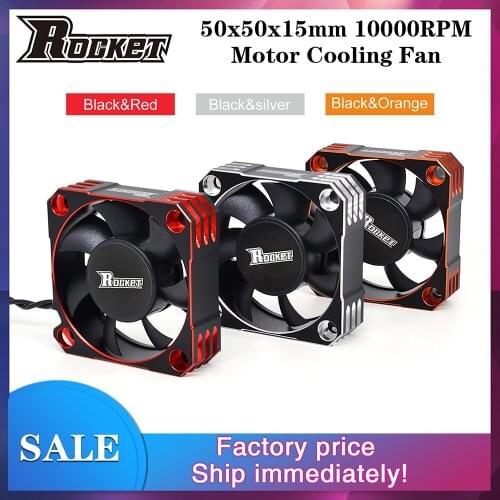 Rocket 50mm Metal Motor Cooling Fan 8.5V/10000RPM Heat Dissipation Cooling Fan for 1/8 1/5 1/6 RC Car Truck Brushless Motor