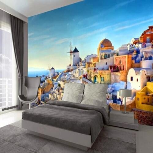 Wallpapers Youman Custom 3D Romantic Photo Wall Murals Wallpaper 3D Greek Santorini Love Mural Wall Paper Home Decor Bedroom