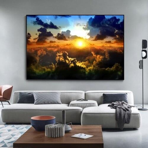 Large Size Wall Art Prints Poster Cloud Abstract Colorful Landscape photo Canvas for Living Room Decorative Picture
