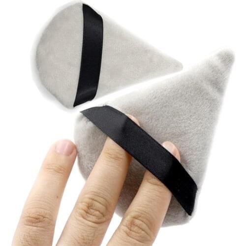 New 2pcs Triangle Velvet Powder Cosmetic Puff Mini Beauty Makeup Sponge Bigger In Wet Foundation Makeup Puff Tools