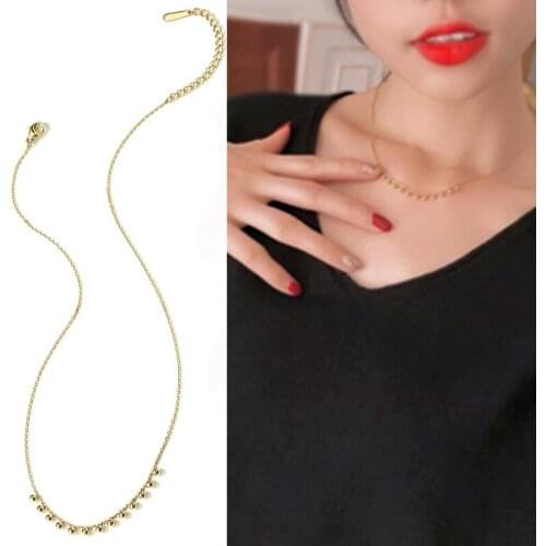 New Fashion Not Fade Stainless Steel Womens Gold Silver Color Beads Star Chain Choker Cross Pendant Necklaces Banquet Jewelry