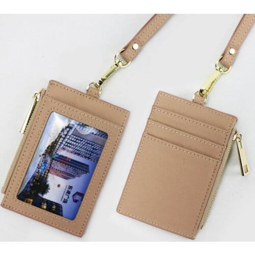 Monogrammed Initial Letters Saffiano Cow Leather Name Tag Men Card Holder Leather Lanyard ID Holder Ladies Retractable