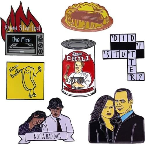 The Office Pins Classic TV Show Brooches Figures Badge Great Fans Gift Hiya Buddy Did I Stutter Ryan Started The